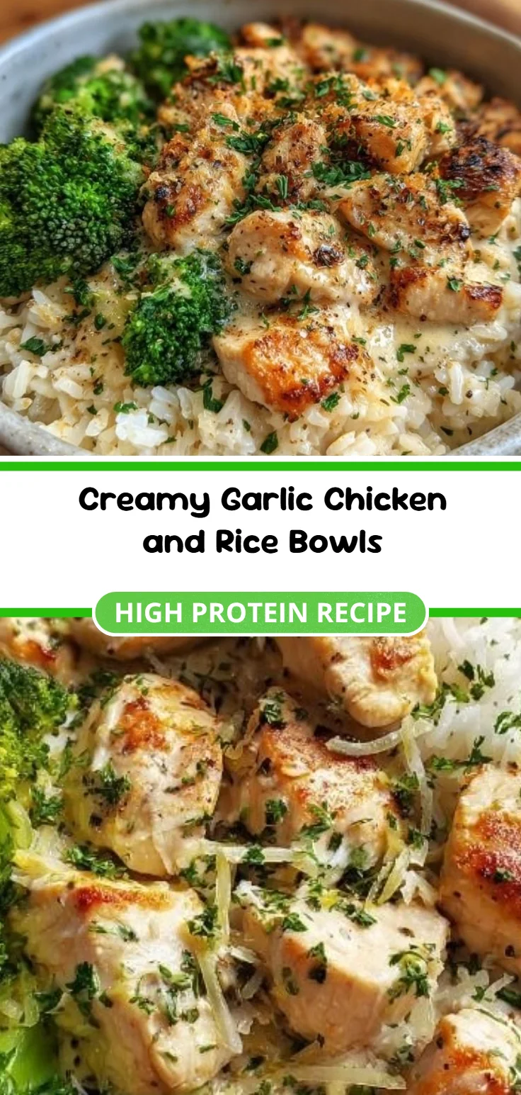 Creamy Garlic Chicken and Rice Bowls