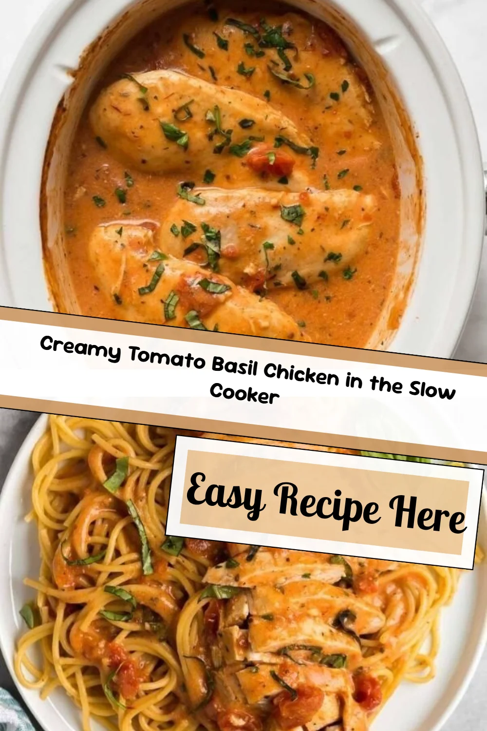 Creamy Tomato Basil Chicken in the Slow Cooker