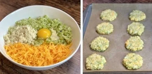 Crispy broccoli cheddar rounds, a tasty low-carb snack option.