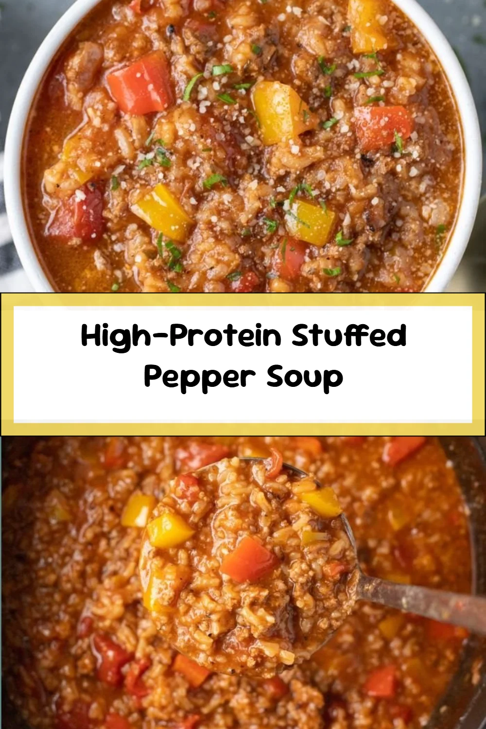 High-Protein Stuffed Pepper Soup