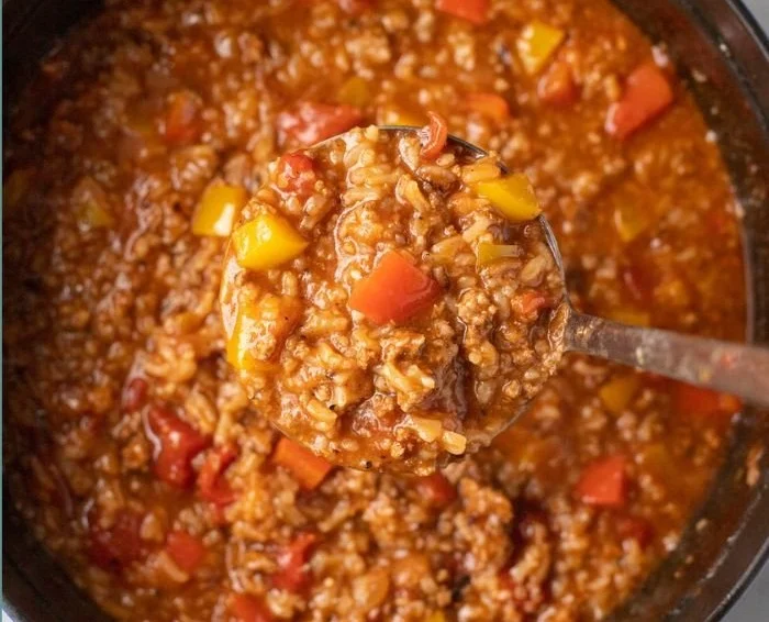 High Protein Stuffed Pepper Soup