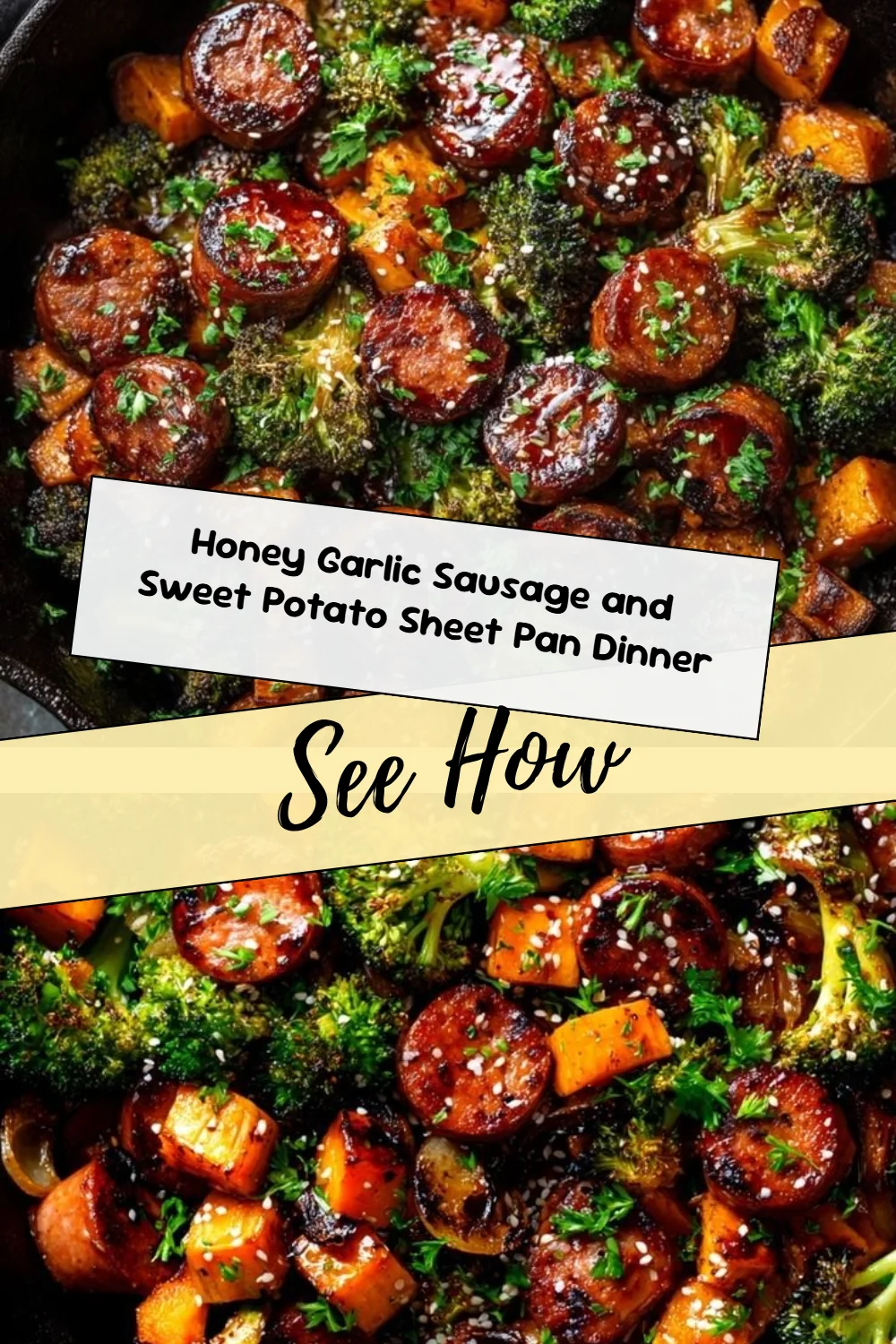 Honey Garlic Sausage and Sweet Potato Sheet Pan Dinner