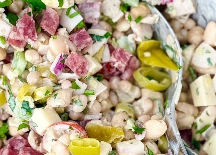 Italian Grinder-Style Bean Salad made with fresh ingredients and beans
