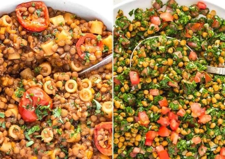 Bowl of lentil curry garnished with fresh herbs and spices