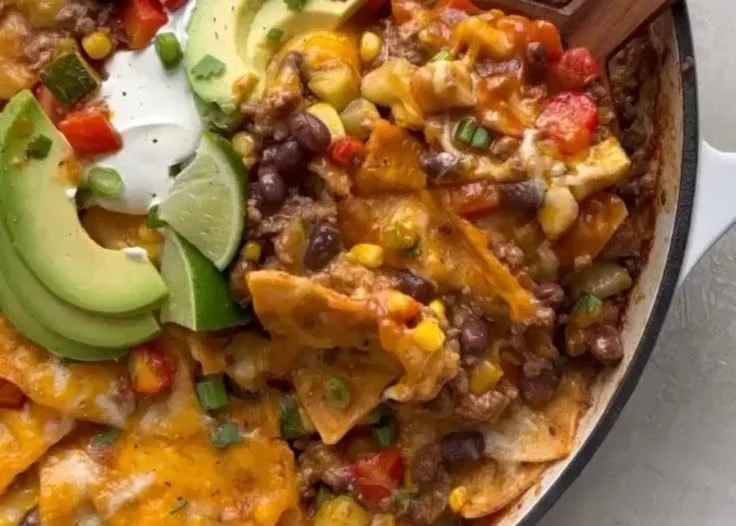 One Pan Beef Enchilada Skillet