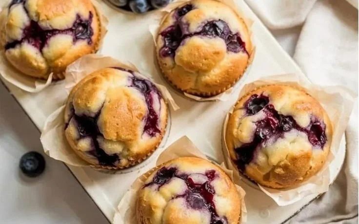High-Protein Cottage Cheese Blueberry Muffins