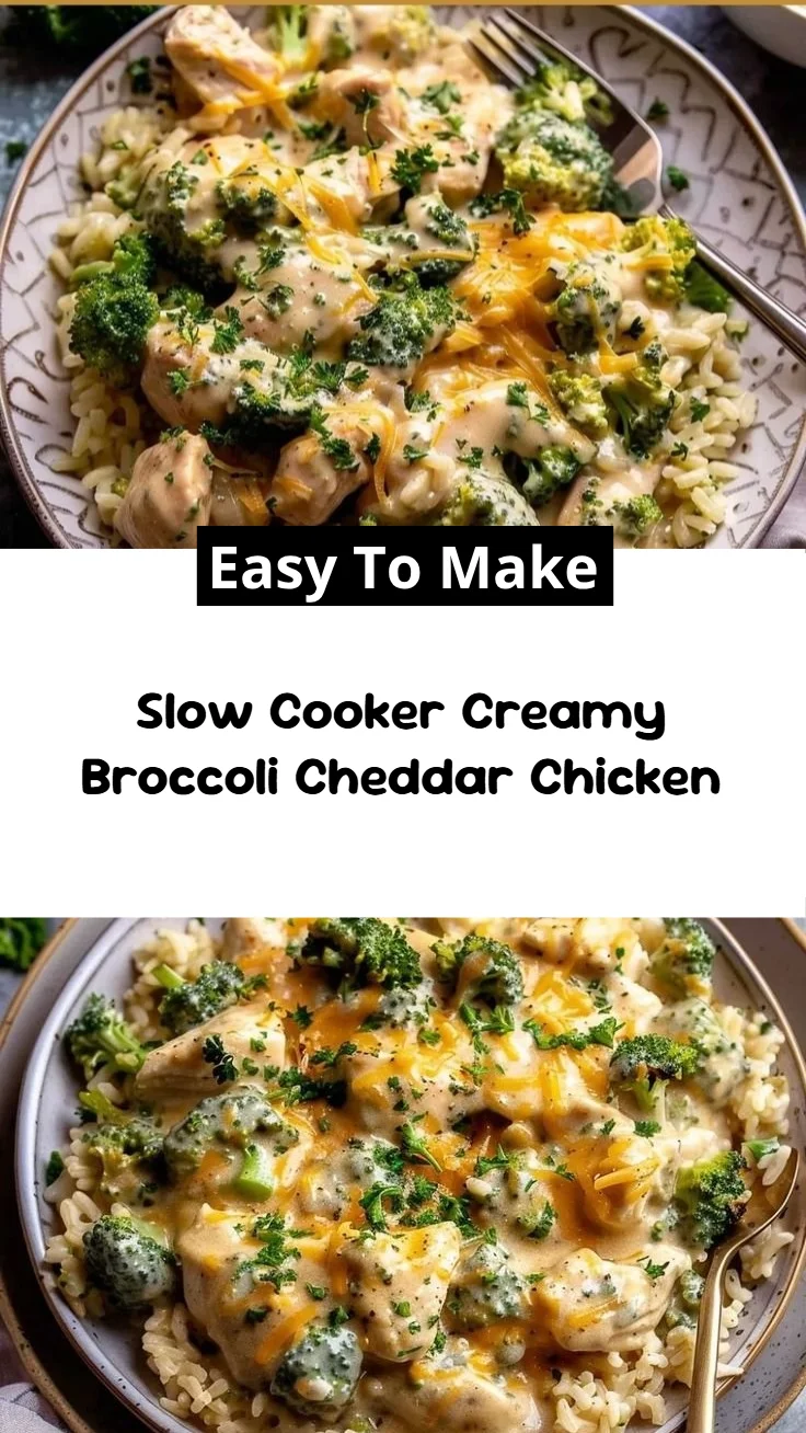 Slow Cooker Creamy Broccoli Cheddar Chicken